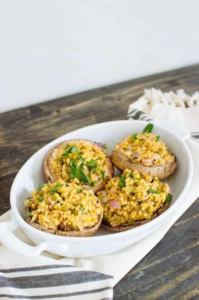 Healthy Stuffed-Couscous Mushrooms Recipe