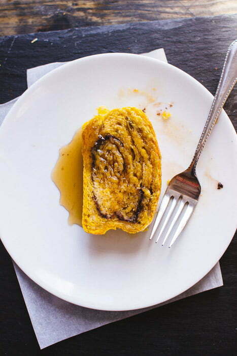 Pumpkin Brioche Bread with Chocolate Swirl
