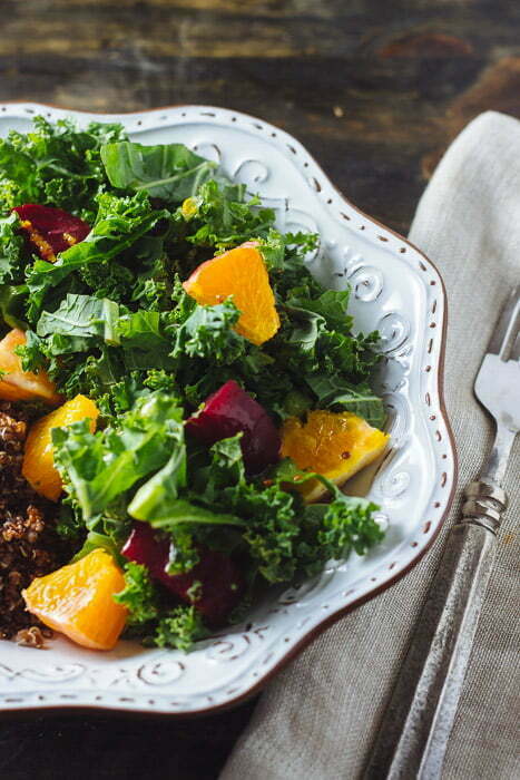 Quinoa Kale Beet Salad with Orange Vinaigrette