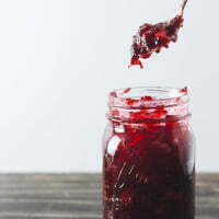 Cranberry Persimmon Preserves in a Mason Jar