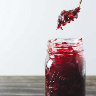 Cranberry Persimmon Preserves in a Mason Jar