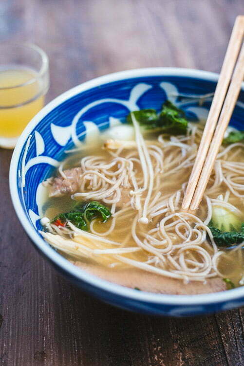 Soba Noodle Broth Bowl With Seared Beef
