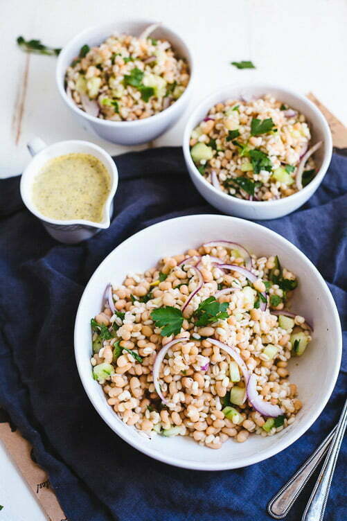 White Bean & Barley Salad With Greek Vinaigrette Recipe