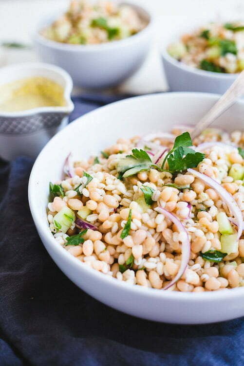 My most popular recipe, EVER White Bean & Barley Salad
