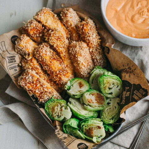 Baked Tofu Fries With Spicy Sriracha Dipping Sauce