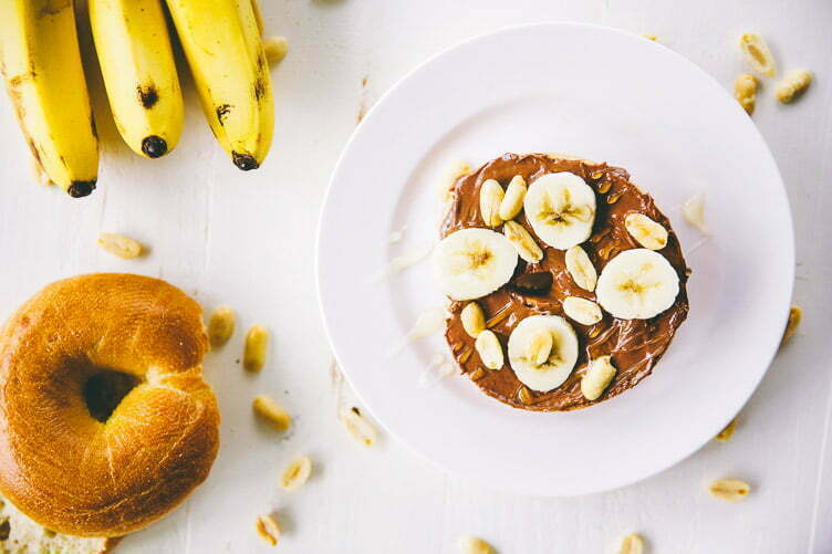 Nutty Monkey Bagel (with almond butter and nutella)