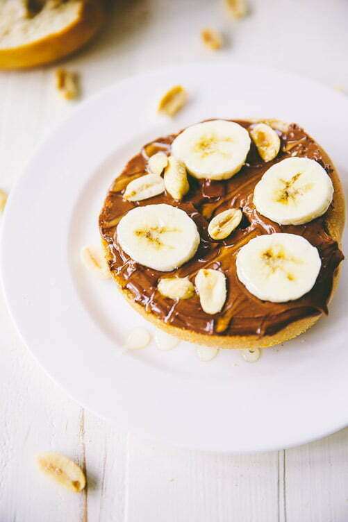 Nutty Monkey Bagel (with almond butter and nutella)
